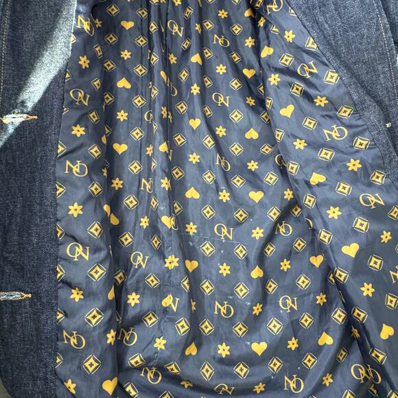 Vintage Old Navy 2001 Denim Trench Coat Womens Large  Blue Duster Y2K RARE - Picture 10 of 10